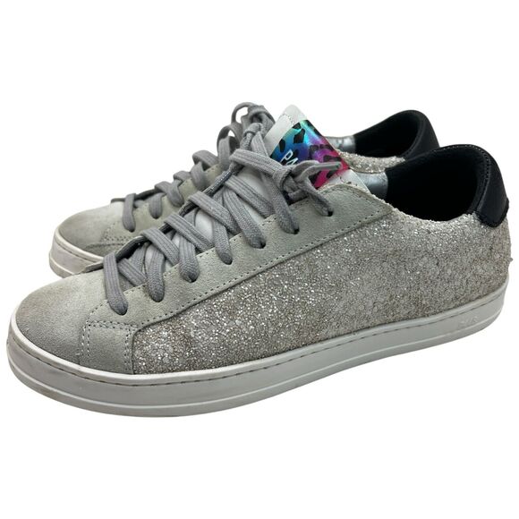 P448 John Sneakers In Glitter Pearl Women’s Size 38 - Picture 4 of 11